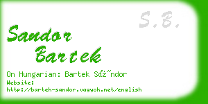 sandor bartek business card